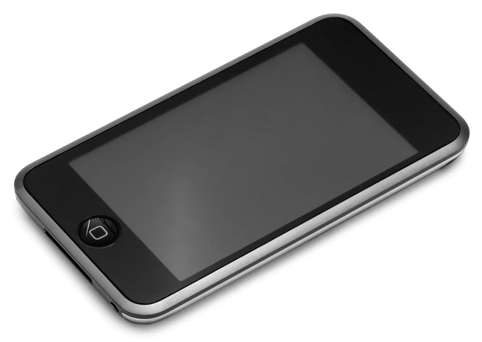 documentary photo of first-generation iPod touch, a later member of the iPod family, used only as contextual product-line imagery (not the 2001 iPod). Creator Evan-Amos; released to public domain by copyright holder; https://commons.wikimedia.org/wiki/File:Ipod-touch-1st-gen.jpg.