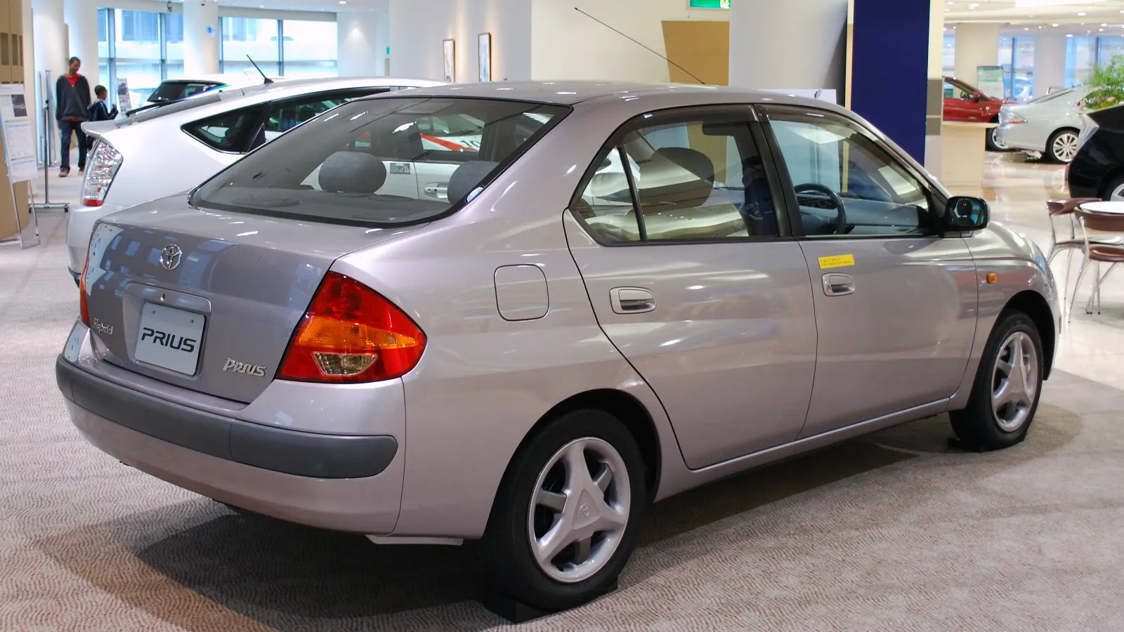 Mytho88, “1997 Toyota Prius 01.jpg,” Wikimedia Commons; CC BY-SA 3.0; first-generation Prius photographed in a museum; no edits. https://commons.wikimedia.org/wiki/File:1997_Toyota_Prius_01.jpg