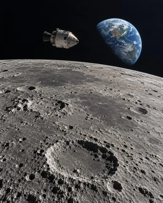 оптимізовано з `media/ai-lunar-flyby-visualization.png`: 561×701 px (половина початкової ширини й висоти), JPEG quality 82.