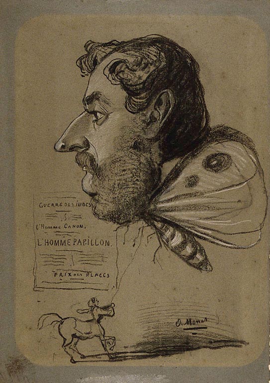 Claude Monet, *Caricature of Jules Didier*, c. 1850s. Wikimedia Commons file page: https://commons.wikimedia.org/wiki/File:Claude_Monet_-_Caricature_of_Jules_Didier.jpg — public domain. Reused from the locally reviewed package fact-2428; image visually checked there.