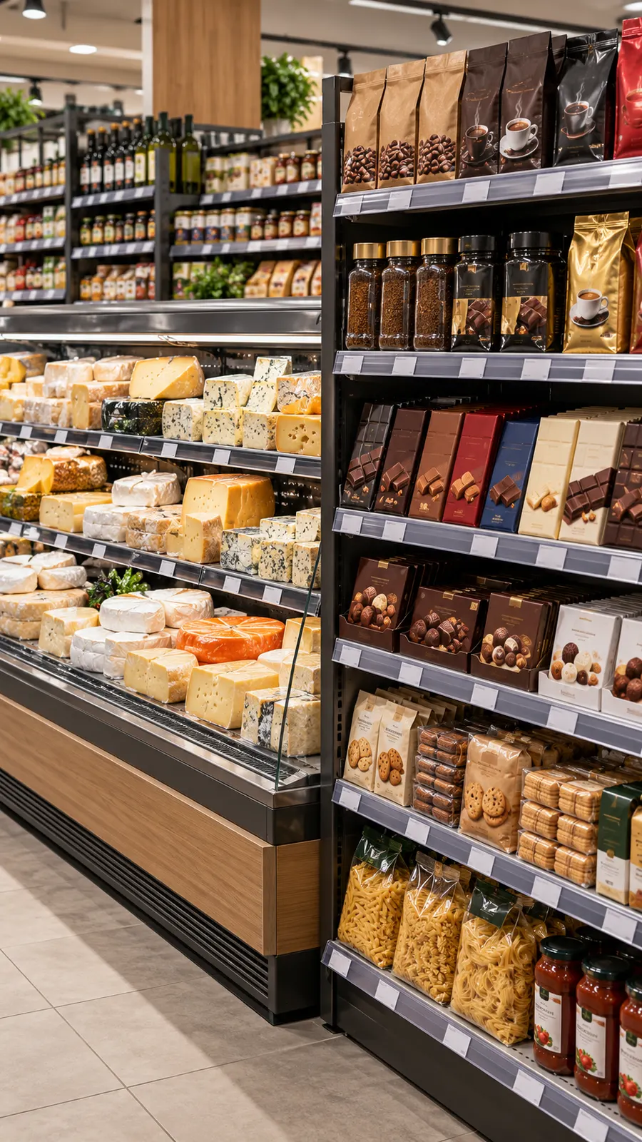 AI-generated neutral grocery display, not a specific store or theft report. Origin: OpenAI image generation, 2026-10-25.