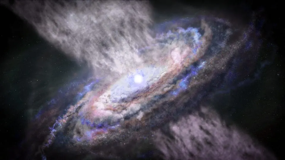 оптимізовано з `media/nasa-webb-quasar-illustration.png`: 960×540 px (половина початкової ширини й висоти), JPEG quality 82.