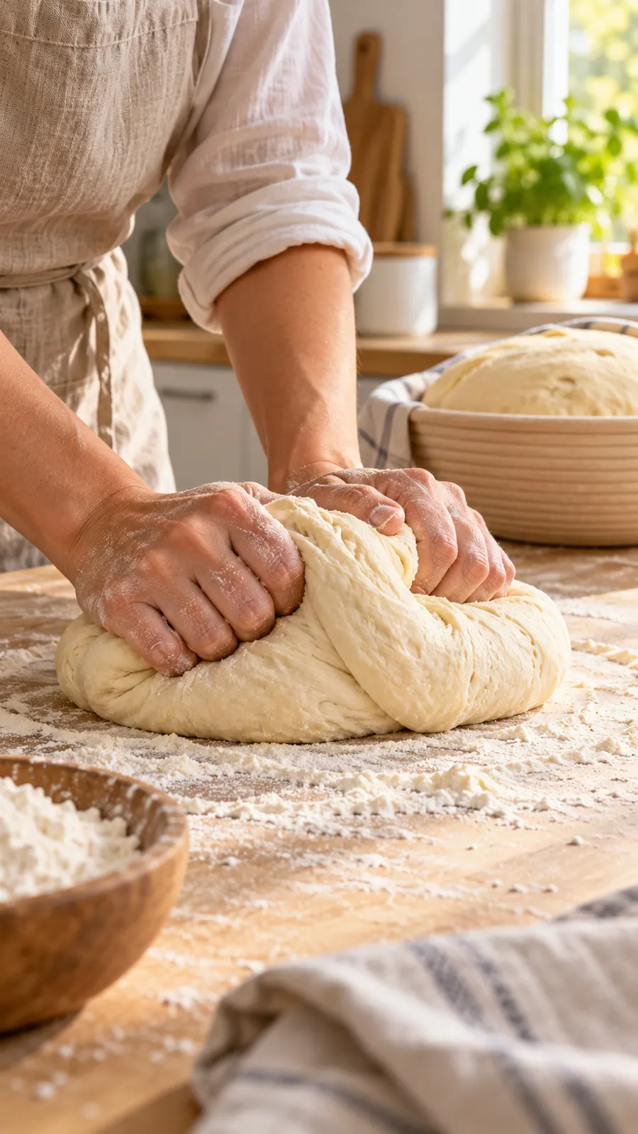 AI-generated breadmaking scene; not documentary. Origin: OpenAI image generation, 2026-10-25.