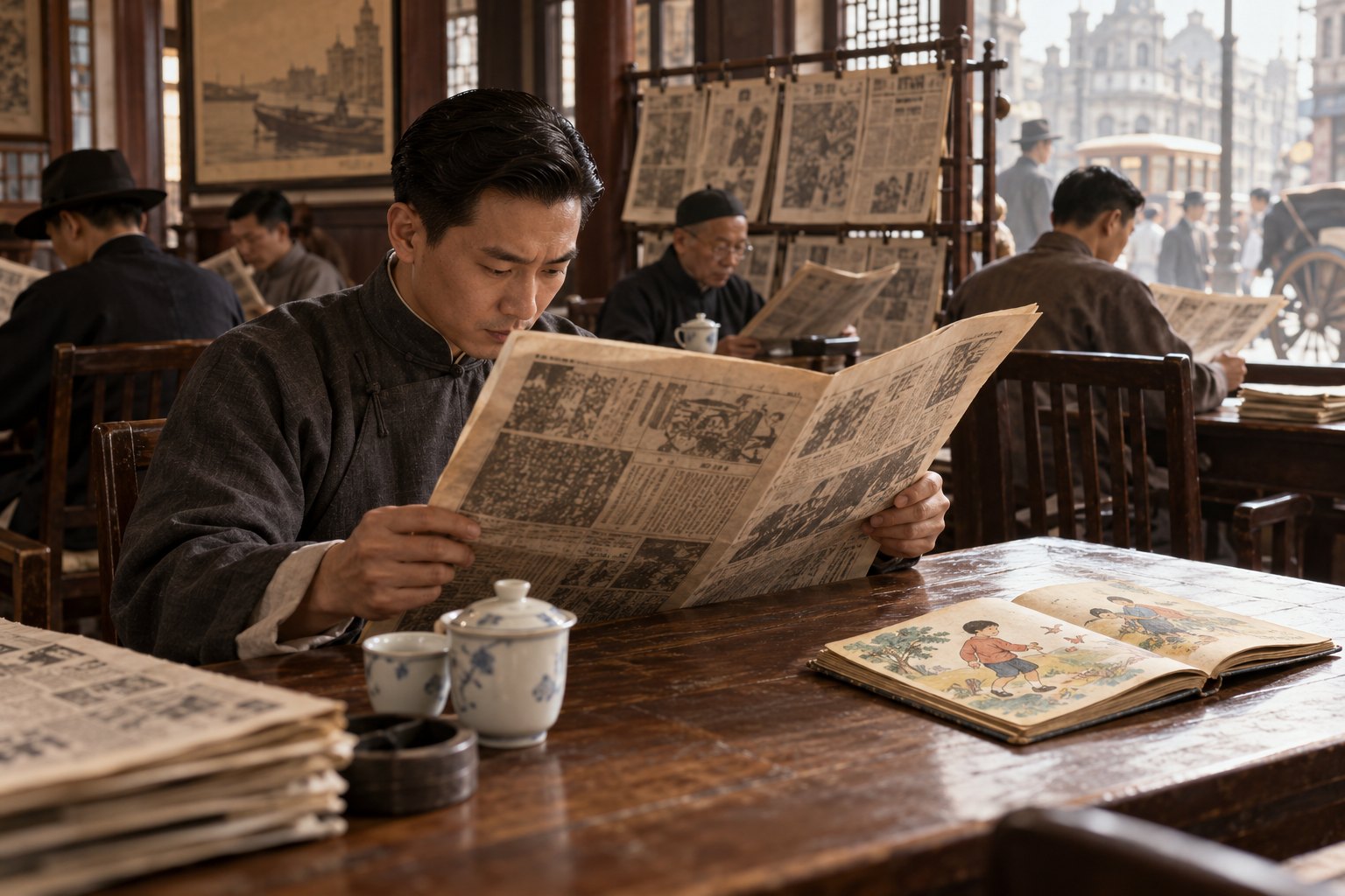 imagined period newspaper reading room. Generated 2026-10-28 with OpenAI image generation.