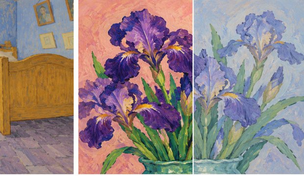 AI concept, not a reproduction of the Met’s Irises.