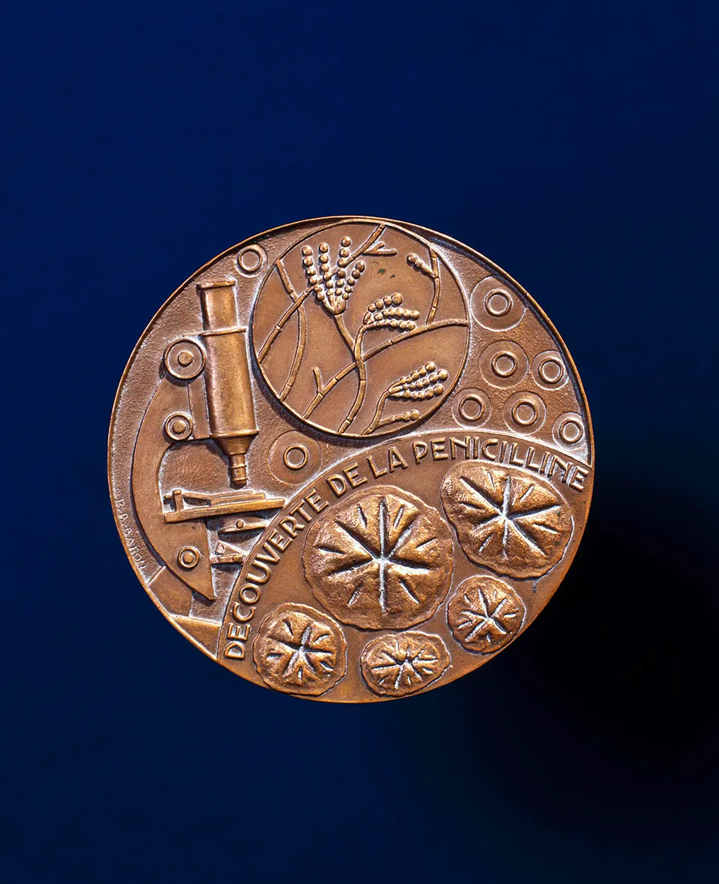reverse side of the 1945 Nobel Prize medal awarded to Alexander Fleming; contextual photograph of a prize medal, not a 2026 medal. Photographer Science Museum London / Science and Society Picture Library, Wikimedia Commons, https://commons.wikimedia.org/wiki/File:Nobel_prize_medal_awarded_to_Alexander_Fleming,_1945._(9660573705).jpg; CC BY-SA 2.0 (https://creativecommons.org/licenses/by-sa/2.0/). Attribution: Science Museum London / Science and Society Picture Library, via Wikimedia Commons, CC BY-SA 2.0. Original file, no edits; checked 2026-10-18.