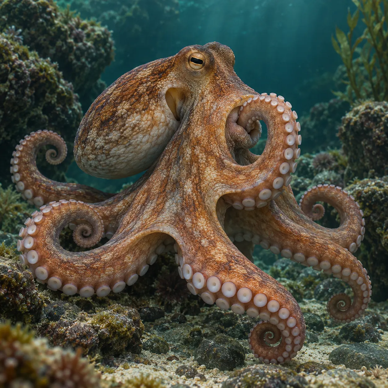 original AI-generated educational illustration, generated 2026-10-13 for this package. It depicts an octopus in a non-graphic pose and does not document self-injury. No external photographer, source URL, or third-party license applies. Do not present it as a photograph or evidence.