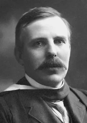 Historical portrait of Rutherford associated with the 1908 Nobel archive. Photographer/creator not identified on source page. Public domain in country of origin and countries with life-plus-70 terms; check local reuse rules. Original Commons file page: https://commons.wikimedia.org/wiki/File:Ernest_Rutherford_(Nobel).jpg. No edits.