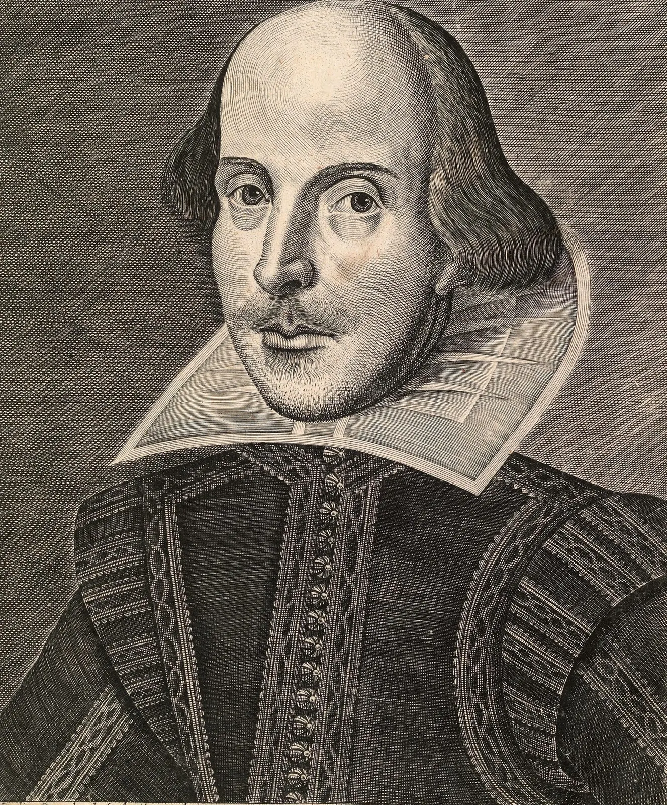оптимізовано з `media/shakespeare-droeshout-portrait.jpg`: 1551×1870 px (половина початкової ширини й висоти), JPEG quality 82.