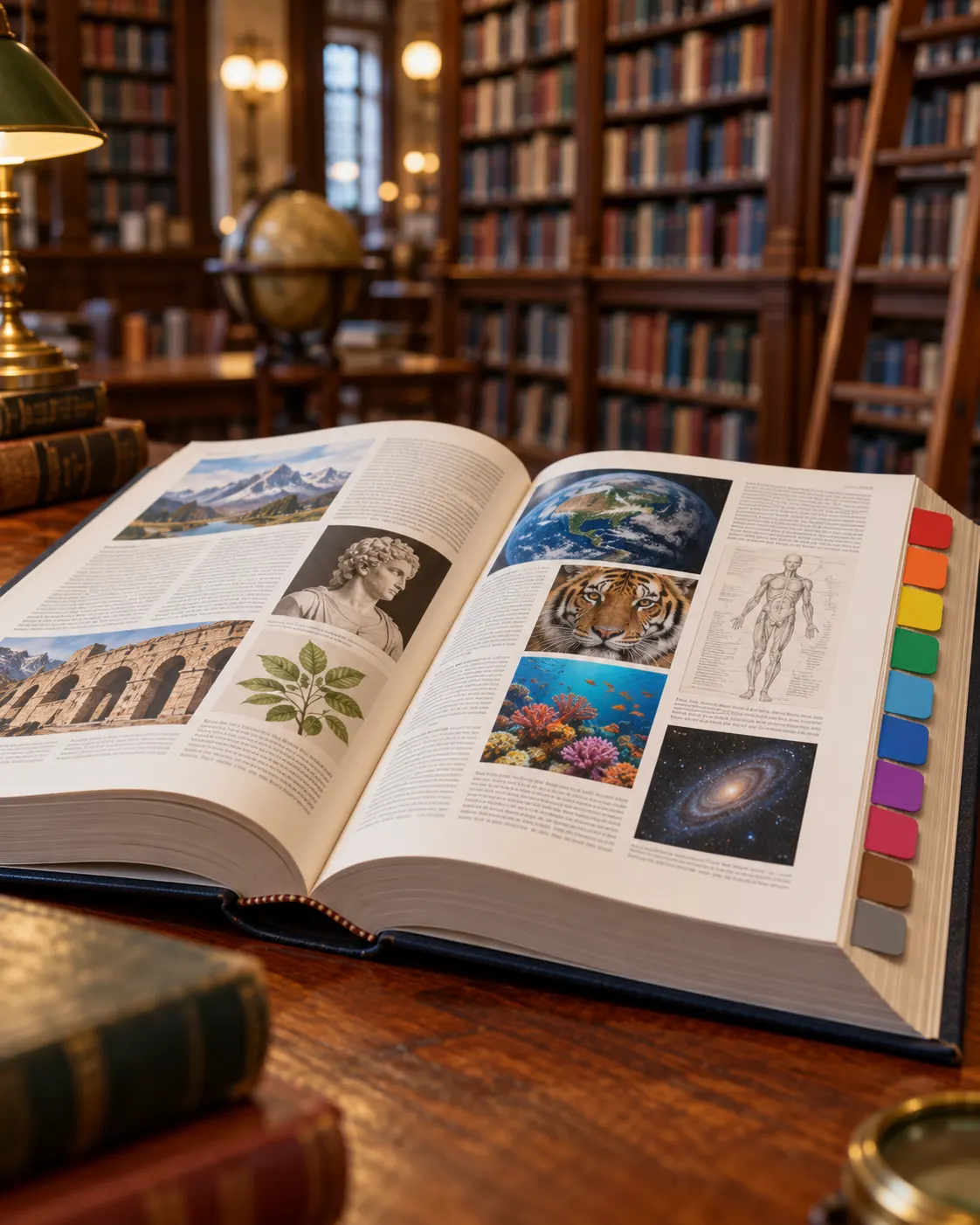 AI-generated cover: a generic illustrated reference book with ten colored index tabs; not a Guinness volume. Prompt: “Photorealistic vertical 4:5 editorial cover about a 2000 reference book organized into ten themed chapters. An open generic encyclopedia on a wooden table with ten distinct colored index tabs along the page edge, surrounded by library shelves softly out of focus. Generic book, not a Guinness volume, no readable titles or text, no logos or publisher marks.” Generated 20 October 2026.