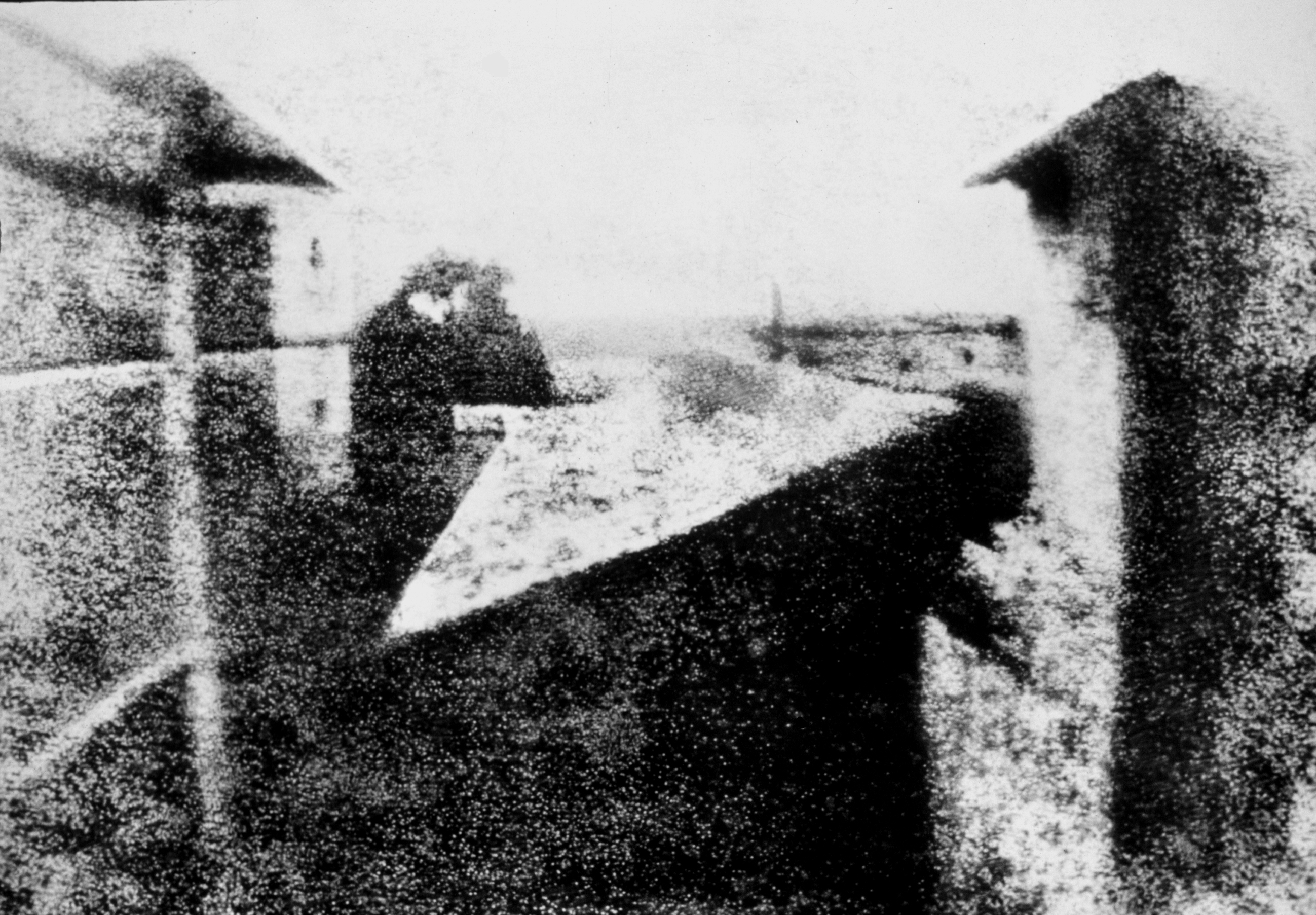 reproduction of Niépce's heliograph *View from the Window at Le Gras*.
