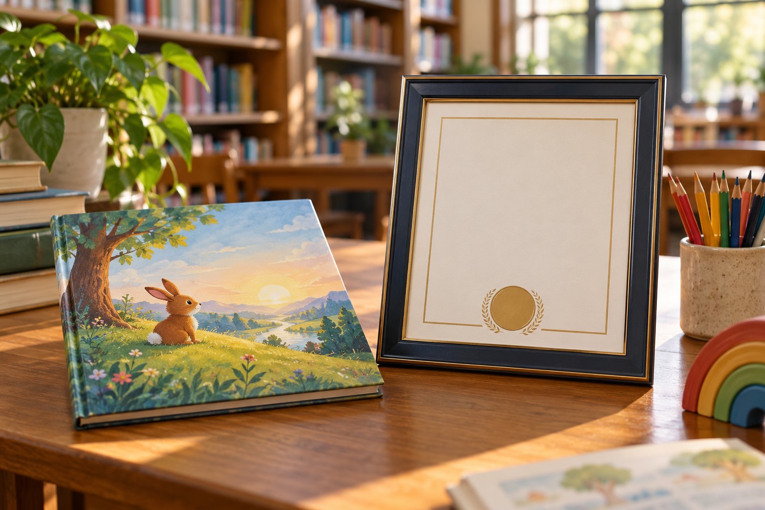 generic picture book with a simple record certificate motif.