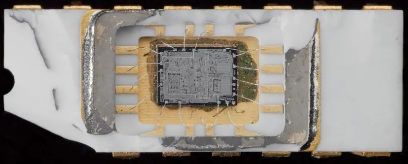 Opened Intel 4004 processor, manufactured in 1971; photograph credited to the Science Museum Group, Wikimedia Commons, CC BY 4.0. Attribution: Science Museum Group. No edits. https://commons.wikimedia.org/wiki/File:Intel_4004_open.jpg