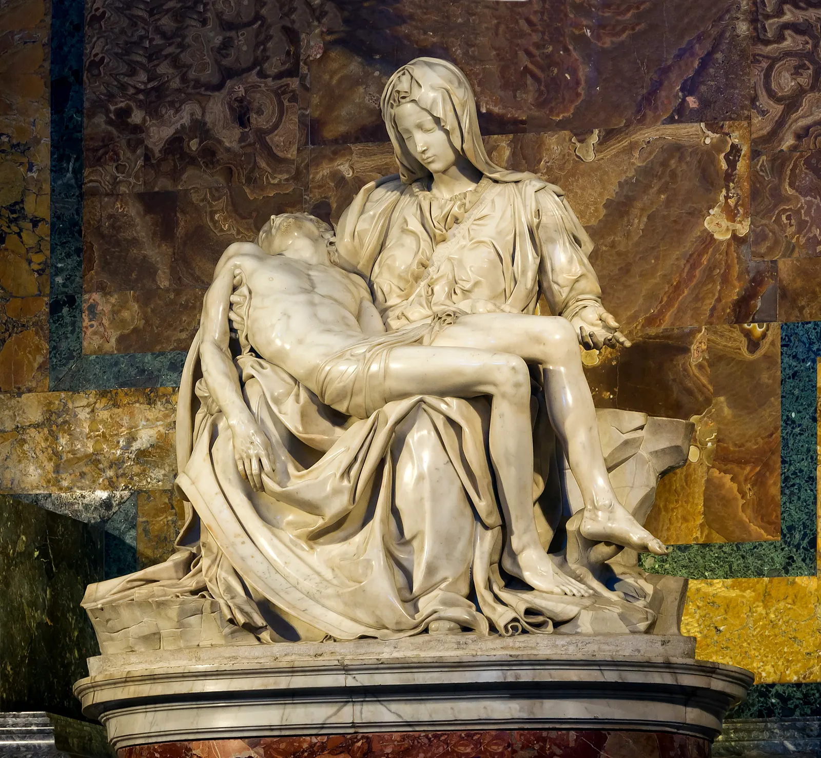 Michelangelo, *Pietà*, St. Peter’s Basilica; photograph by Jebulon, CC0 1.0. [Source and rights](https://commons.wikimedia.org/wiki/File:Michelangelo%27s_Piet%C3%A0_Saint_Peter%27s_Basilica_Vatican_City.jpg). Visually checked in package fact-2327 on 2026-10-28.