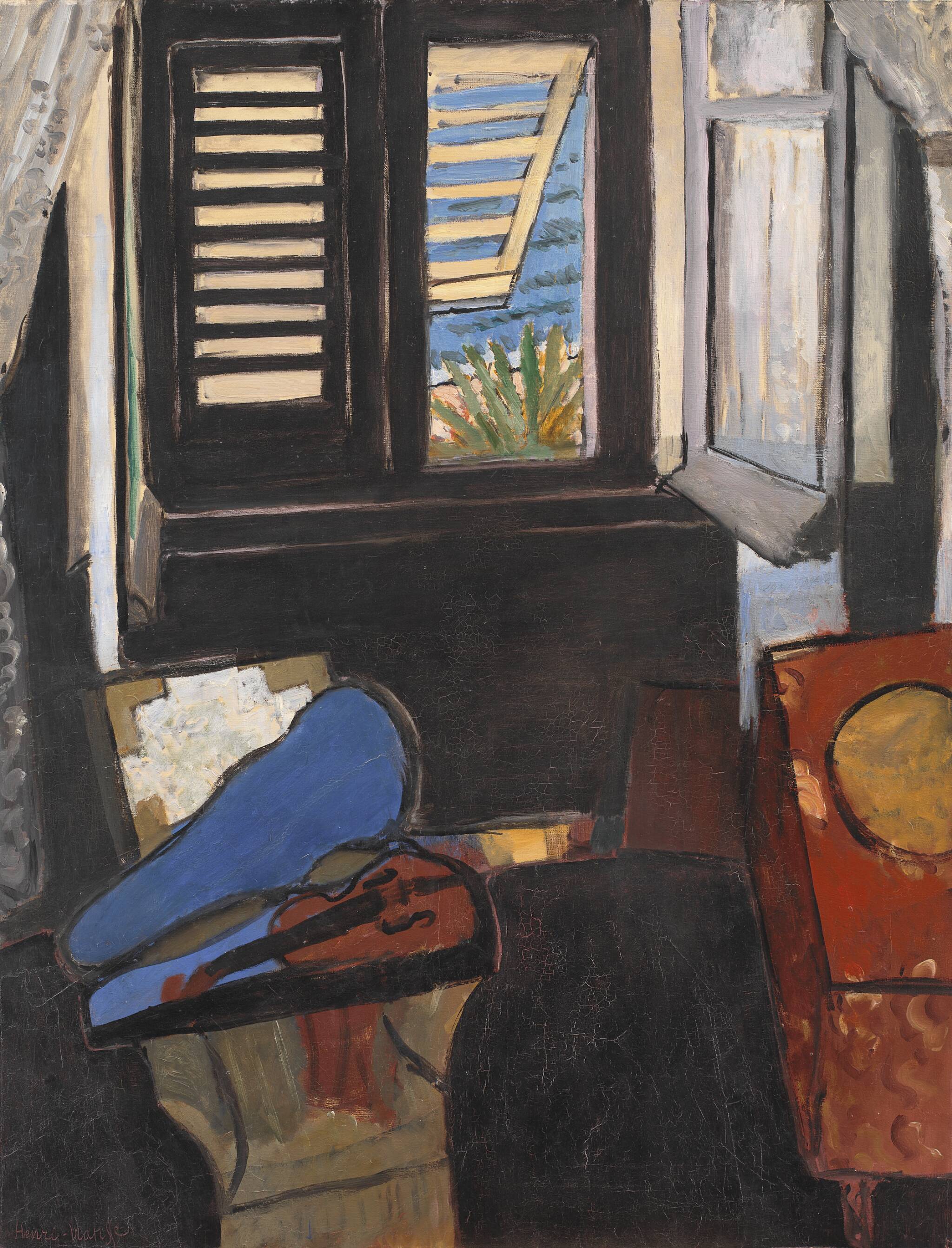 Matisse’s 1918 *Intérieur au violon*, an interior with a violin and case.