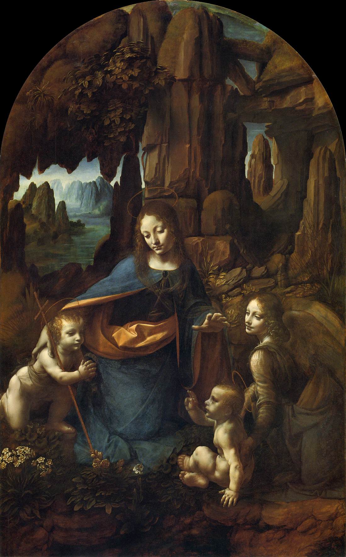Leonardo’s *Virgin of the Rocks*, an example of his atmospheric landscape painting.