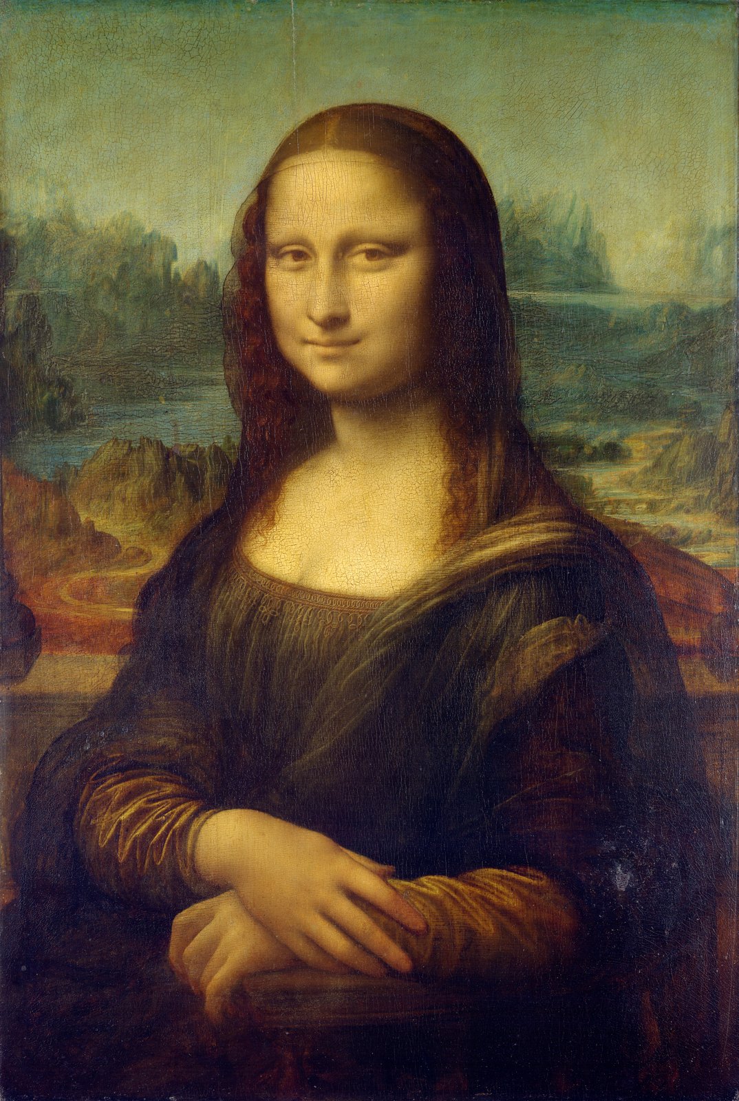 Репродукція «Мони Лізи» з колекції C2RMF / Public-domain reproduction of the Mona Lisa from C2RMF.