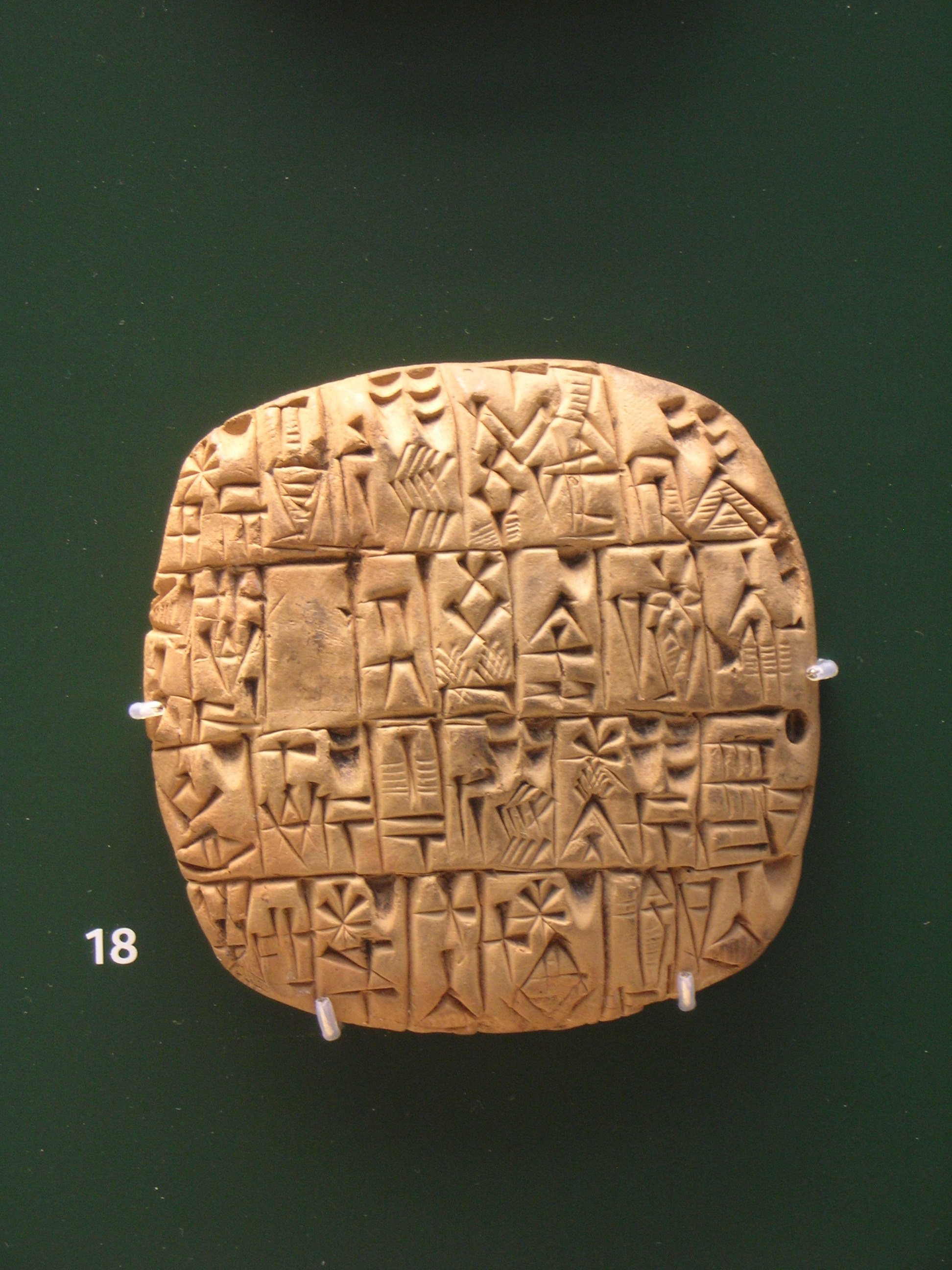 cuneiform summary account of silver for a governor, BM 15826, from Shuruppak or Abu Salabikh, circa 2500 BCE.