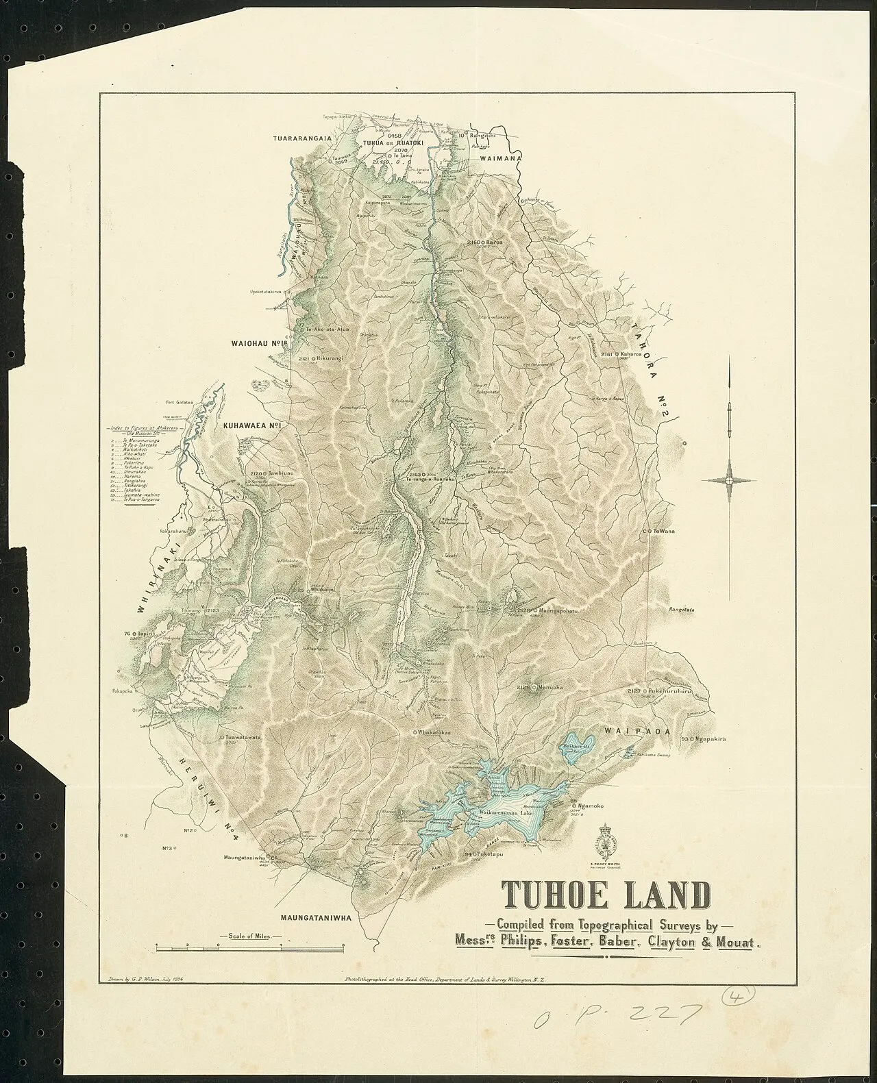 Історична карта Те-Уревера 1896 року з Archives New Zealand; не чинна кадастрова схема меж юридичної особи / Historical 1896 map of Te Urewera from Archives New Zealand; not a current cadastral map of the legal entity. Credit: Archives New Zealand from New Zealand; CC BY-SA 2.0. https://creativecommons.org/licenses/by-sa/2.0 Source: https://commons.wikimedia.org/?curid=51248016