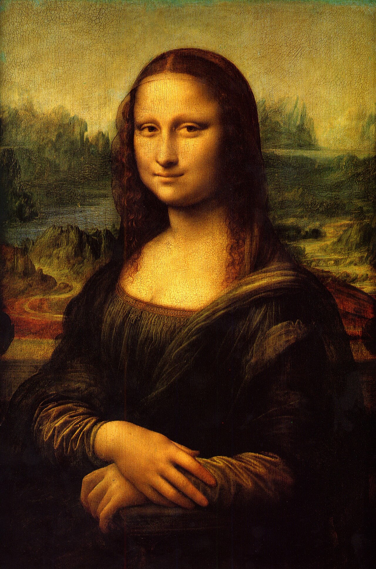 Leonardo da Vinci’s Mona Lisa, faithful reproduction of a public-domain two-dimensional painting; Wikimedia Commons Public Domain Mark 1.0. Original page: https://commons.wikimedia.org/wiki/File:Mona_Lisa.jpg. Reused from fact 2316.