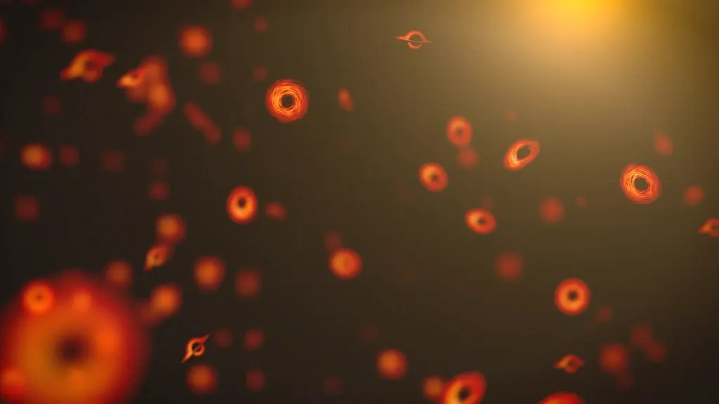 NASA Goddard artist’s concept of hypothetical primordial black holes. NASA explicitly describes this as a fanciful concept and notes that the accretion disks shown are not realistic for such tiny black holes; it does not depict detected Hawking radiation. https://svs.gsfc.nasa.gov/14524/