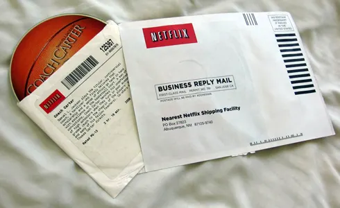 BlueMint, Netflix DVD-by-mail envelope with Coach Carter DVD; Wikimedia Commons, CC BY 2.5; unaltered. https://commons.wikimedia.org/wiki/File:Netflixenvelope.jpg