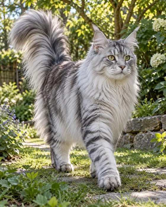 оптимізовано з `media/ai-maine-coon-garden.png`: 561×701 px (половина початкової ширини й висоти), JPEG quality 82.