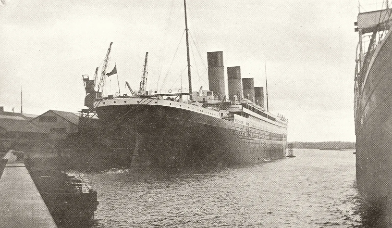 resized WebP conversion (1,600 × 930) of an archival JPEG photograph (1,977 × 1,149) of RMS Titanic berthed at Southampton on 9 April 1912. It shows the ship, not Hosono or his return to Japan. Original photographer unknown; Wikimedia Commons lists [the asset page](https://commons.wikimedia.org/wiki/File:RMS_Titanic_in_Southampton,_April_9th_of_1912.jpg) and [original file](https://upload.wikimedia.org/wikipedia/commons/9/92/RMS_Titanic_in_Southampton%2C_April_9th_of_1912.jpg). The page marks the image public domain in its country of origin and the United States and also lists [CC0 1.0](https://creativecommons.org/publicdomain/zero/1.0/). Attribution is not required by CC0; editorial credit: “Photographer unknown / Wikimedia Commons” with the asset-page link. Converted/resized to WebP; used with moving crops and dissolves in the video. Source and rights checked 2026-10-12.
