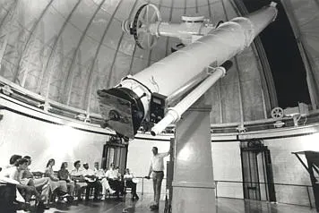 The U.S. Naval Observatory’s 26-inch “Great Equatorial” refracting telescope, from which Hall discovered Phobos and Deimos in August 1877. Creator: United States Naval Observatory. Public domain as a U.S. federal government work. File page: https://commons.wikimedia.org/wiki/File:USNO26in-2.jpg. Source: https://www.usno.navy.mil/USNO/about-us/the-26-inch-refractor. Credit: United States Naval Observatory. No edits.