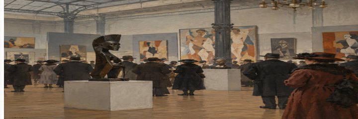AI concept of a 1916 exhibition, not a historical photograph.