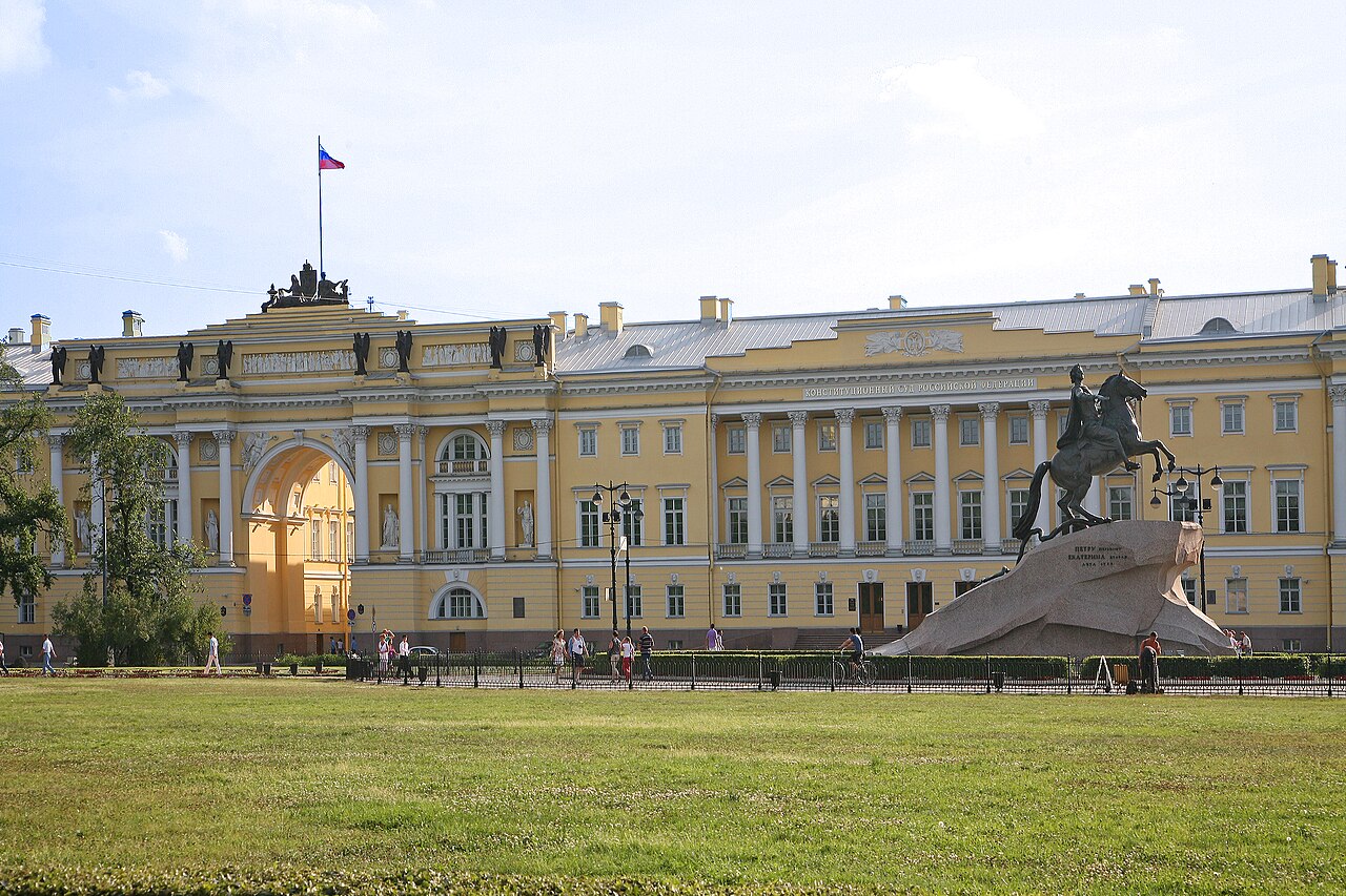 Peter the Great’s “Bronze Horseman” in Saint Petersburg; photograph by W. Bulach, 2010; CC BY-SA 4.0. Credit W. Bulach, Wikimedia Commons; link to https://creativecommons.org/licenses/by-sa/4.0; no edits. Original file page: https://commons.wikimedia.org/wiki/File:00_5062_Saint_Petersburg_-_The_equestrian_statue_of_Tsar_Peter_the_Great_%28The_Bronze_Horseman%29.jpg. Downloaded the 1,280 px Commons version on 2026-10-28.