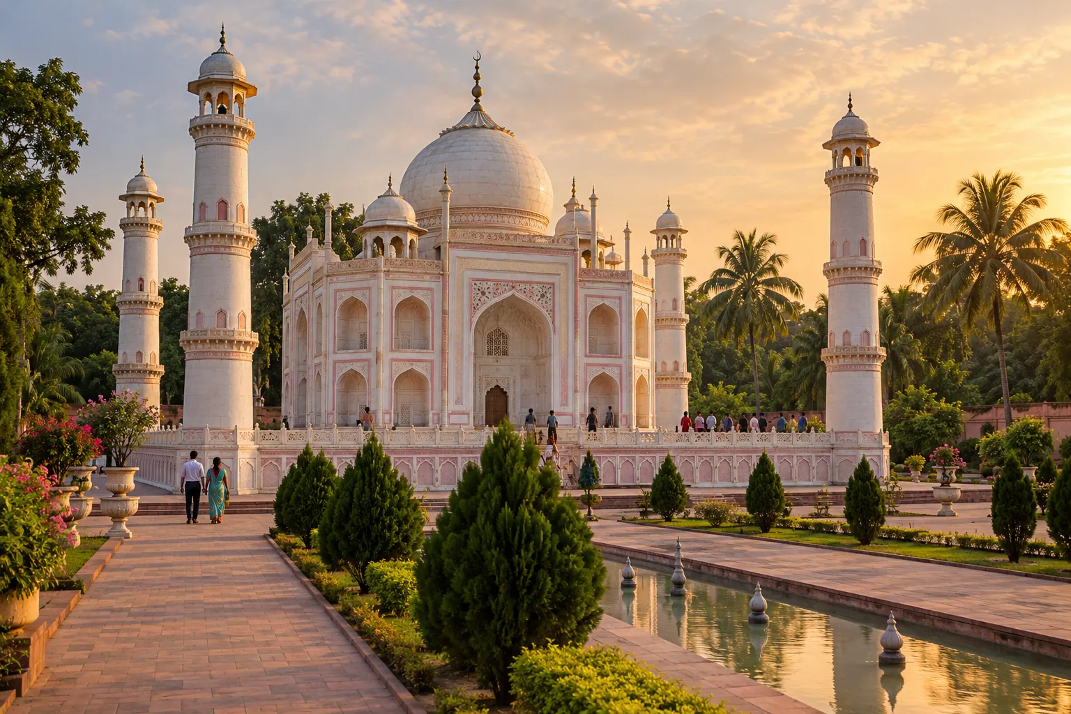 Титульна AI-згенерована ілюстрація / AI-generated cover illustration. A contemporary reconstruction of the Banglar Taj Mahal replica in Sonargaon, shown as an illustrative scene rather than documentary evidence.