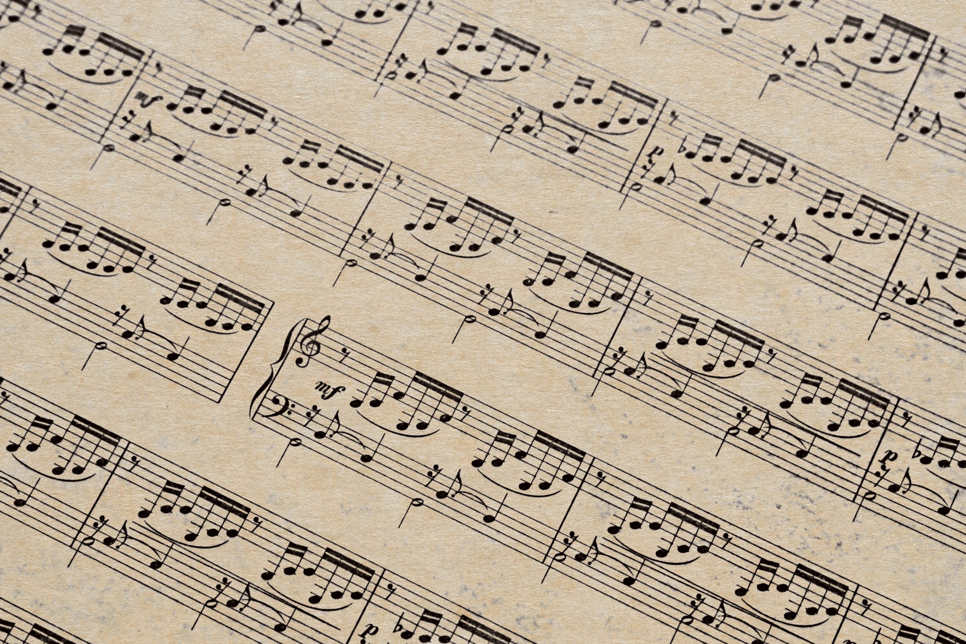 Generic vintage printed score, by Andrea Stöckel, CC0 1.0. Wikimedia Commons file page: https://commons.wikimedia.org/wiki/File:Notenblatt-music-vintage-alt.jpg. No attribution required; no edits.