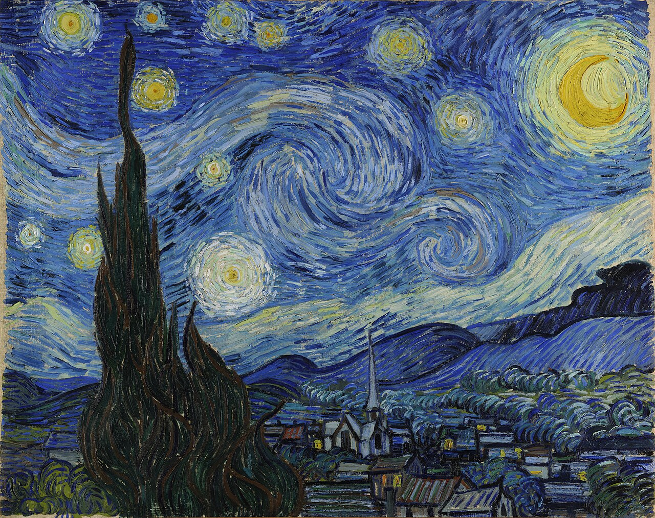 «Зоряна ніч», 1889, Сен-Ремі / The Starry Night, 1889, Saint-Rémy.