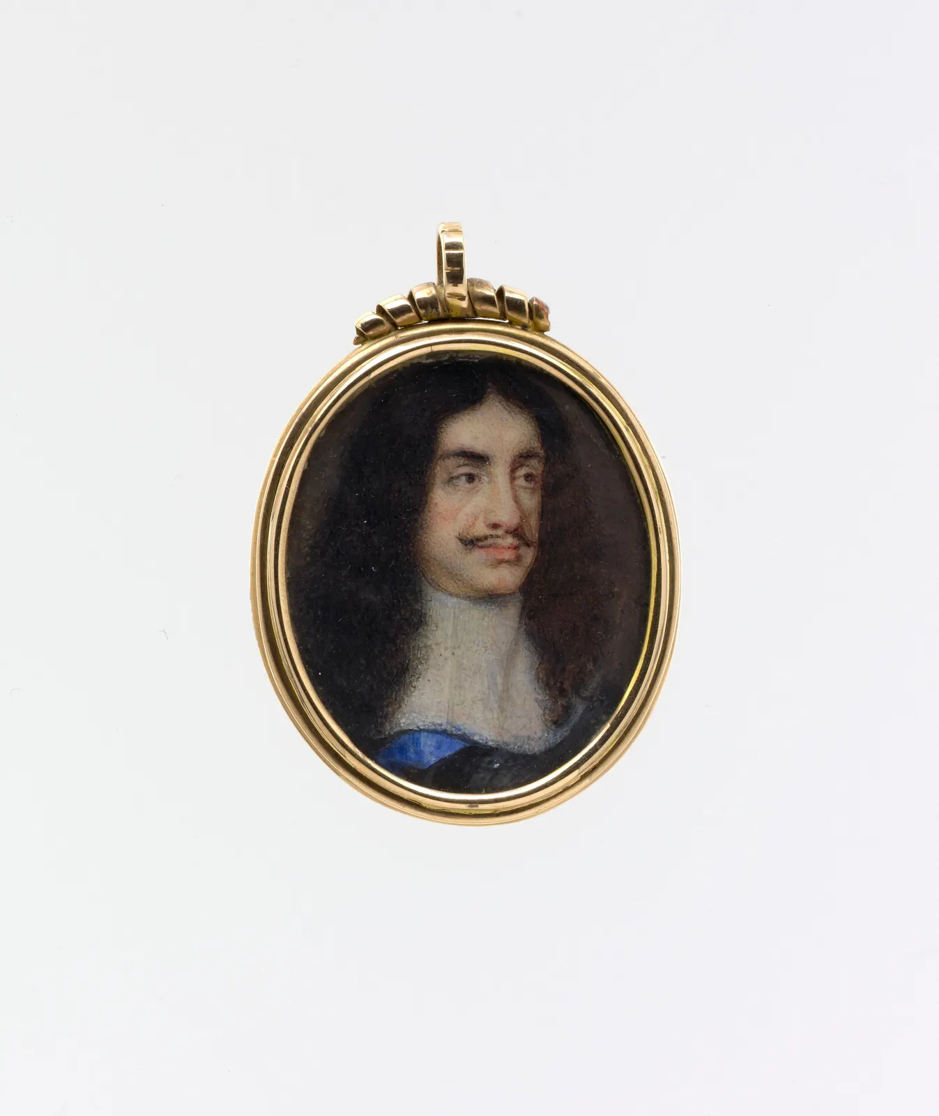 documentary portrait miniature of Charles II, the atlas’s recipient; original page: https://commons.wikimedia.org/wiki/File:Charles_II_(1630%E2%80%931685),_King_of_England_MET_DP161831.jpg. Artist: Samuel Cooper; Metropolitan Museum of Art, accession 62.122.21. The Met released the digital image under CC0; credit is retained.