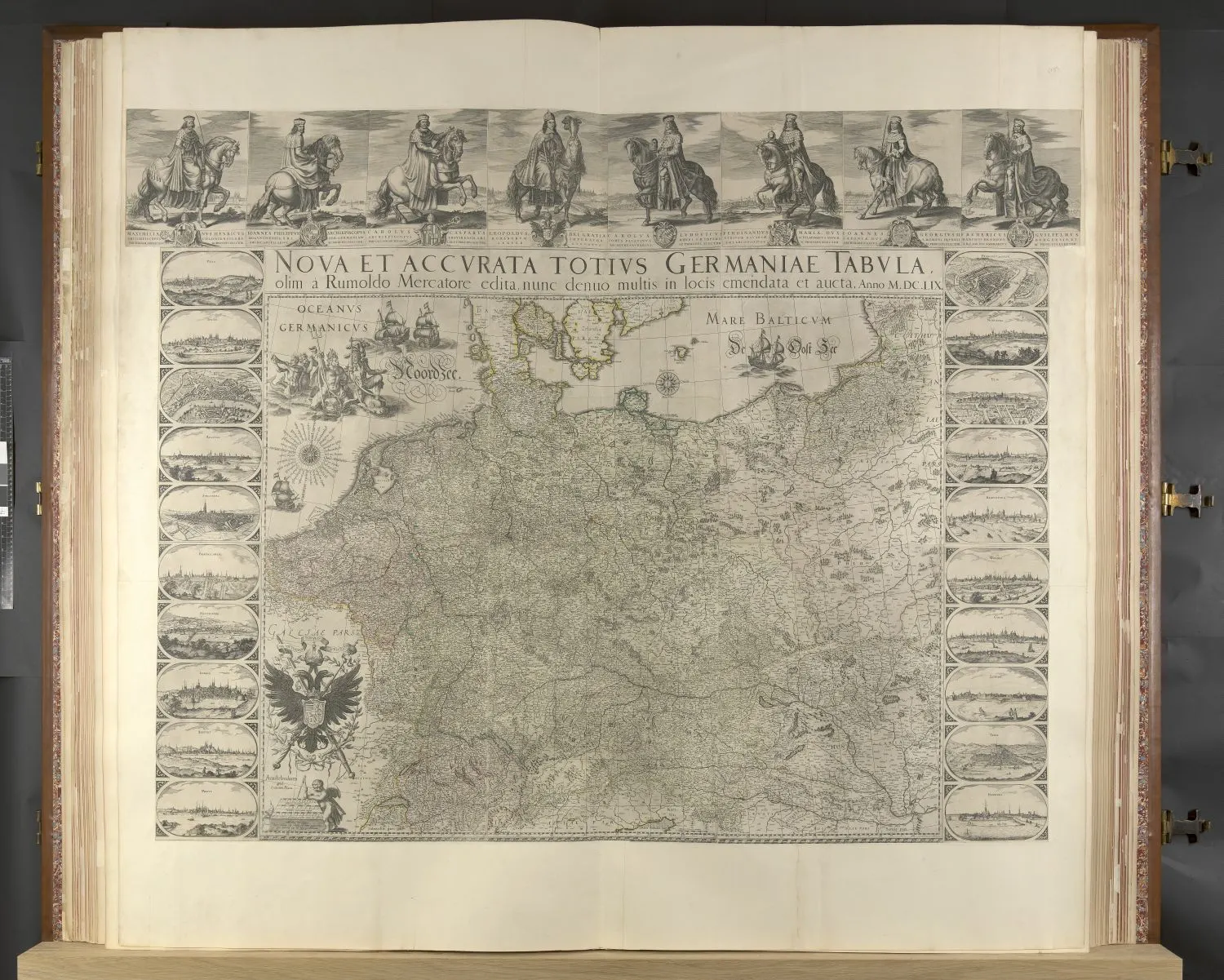 documentary digitized map leaf from the circa-1660 Klencke Atlas, depicting Germany; original page: https://commons.wikimedia.org/wiki/File:Klencke_Atlas_Germany_map.jpg. Source: British Library material. Creator credited on file page as N.N./British Library. Public domain as marked on the file page; no attribution is required, though British Library credit is retained.